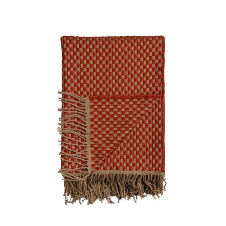 Røros Tweed Lammwolldecke Isak 150 x 210 cm von Røros Tweed Red Sumac