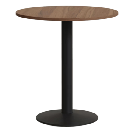 Kave Home Runder Tisch Melamin Esilda von Kave Home Nussbaum / Metallbein Schwarz lackiert