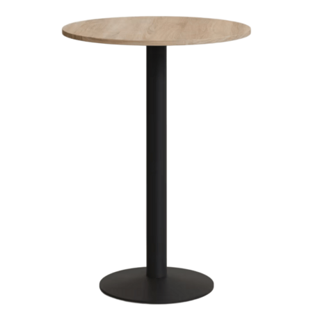 Kave Home Runder Stehtisch Melamin Esilda Ø 60 cm von Kave Home Natur / Metallbein Schwarz lackiert
