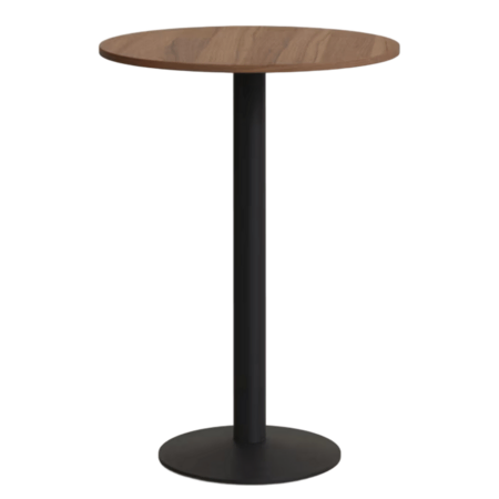 Kave Home Runder Stehtisch Melamin Esilda Ø 60 cm von Kave Home Nussbaum / Metallbein Schwarz lackiert