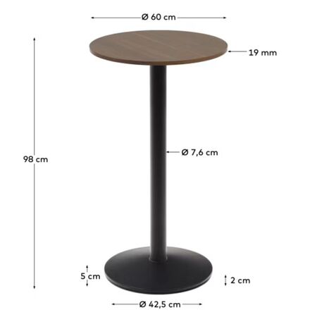 Kave_Home_Hoher_Runder_Stehtisch_Dina_Nussbaum_Metallbein_Schwarz_60_cm_Dimesnions