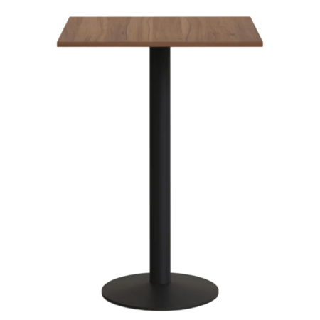 Kave Home Stehtisch Melamin Esilda 60 x 60 cm von Kave Home Nussbaum / Metallbein Schwarz lackiert
