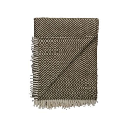 Røros Tweed Lammwolldecke Kattefot 140 x 220 cm von Røros Tweed Moosgrün