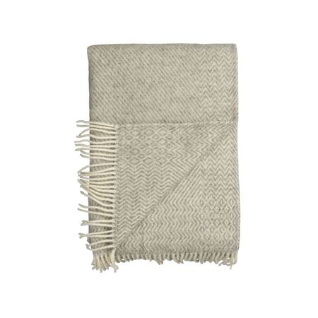 Røros Tweed Lammwolldecke Kattefot 140 x 220 cm von Røros Tweed Hellgrau