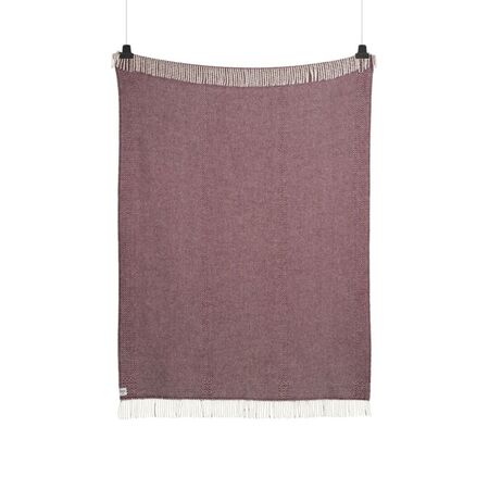 Røros Tweed Lammwolldecke Kattefot 140 x 220 cm von Røros Tweed Burgund