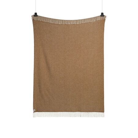Røros Tweed Lammwolldecke Kattefot 140 x 220 cm von Røros Tweed Gebranntes Ocker