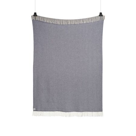 Røros Tweed Lammwolldecke Kattefot 140 x 220 cm von Røros Tweed Mitternachtsblau
