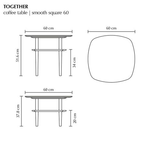 Umage Couchtisch Together Smooth Square 60 von Umage