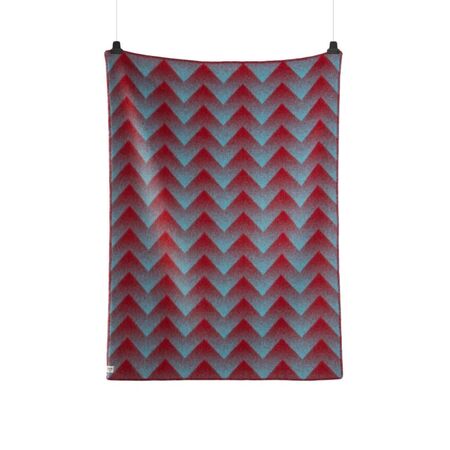 Røros Tweed,Lammwolldecke Lynild 135 x 200 cm von Røros Tweed,Rot/Blau,Wohntextilien,Plaids