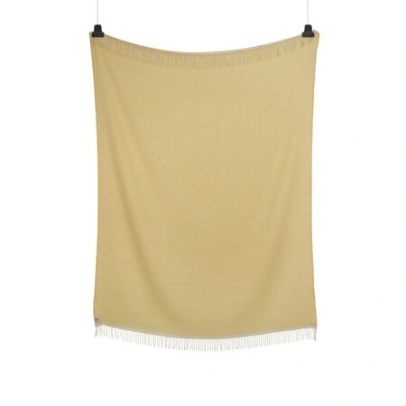 Røros Tweed Lammwolldecke Mello 150 x 210 cm von Røros Tweed Lemon yellow