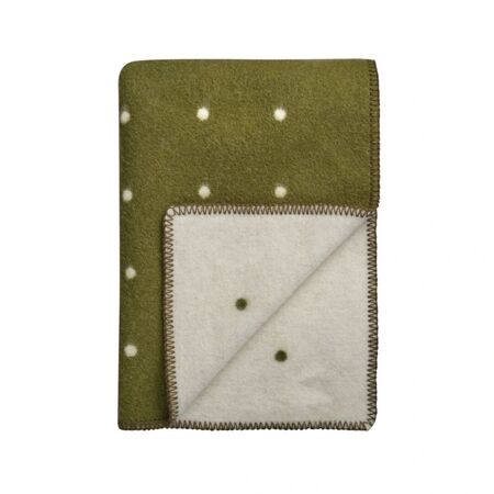 Røros Tweed Lammwolldecke Pastille 135 x 200 cm von Røros Tweed Green Moss