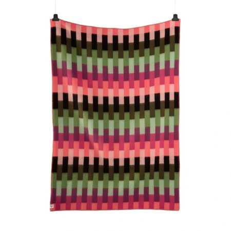Røros Tweed Lammwolldecke Åsmund Bold 135 x 200 cm von Røros Tweed Rosa/Grün