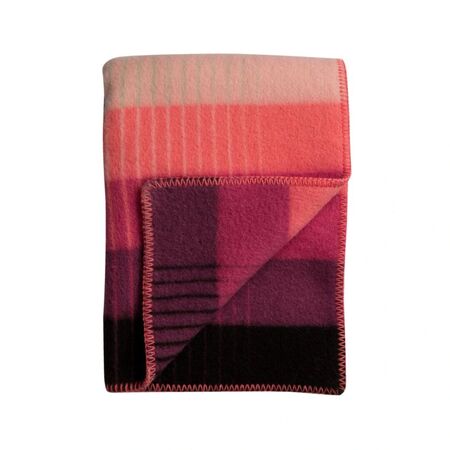 Røros Tweed Lammwolldecke Åsmund Gradient 135 x 200 cm von Røros Tweed Rosa/Grün
