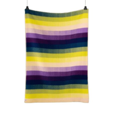 Røros Tweed Lammwolldecke Åsmund Gradient 135 x 200 cm von Røros Tweed Gelb/Blau