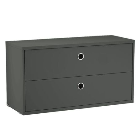 String Furniture Cabinet with Drawers Darkgrau, B: 78 cm, T: 30 cm