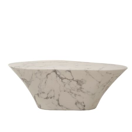 Pols Potten Ovaler Couchtisch in Marmoroptik von Pols Potten Weiss, M