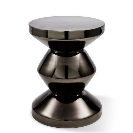 Pols Potten Metallhocker Zig Zag von Pols Potten Schwarz Nickel