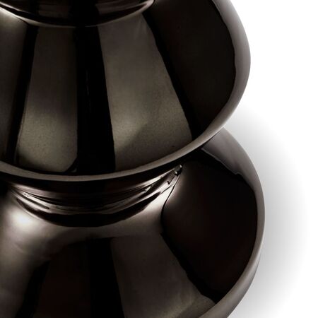 Pols Potten Metallhocker Zig Zag von Pols Potten Schwarz Nickel