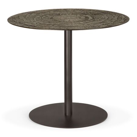 Ethnicraft_25936_Blend_dining_table_varnished_Minerals_Ray_Whisky_top_round_with_base_metal_Dark_Bronze
