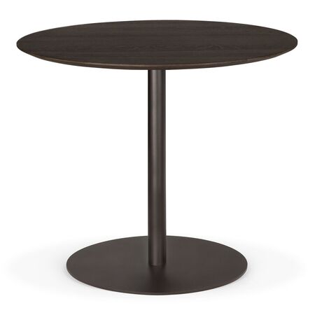 Ethnicraft_51949_Blend_dining_table_varnished_oak_Brown_top_round_with_base_metal_Dark_Bronze