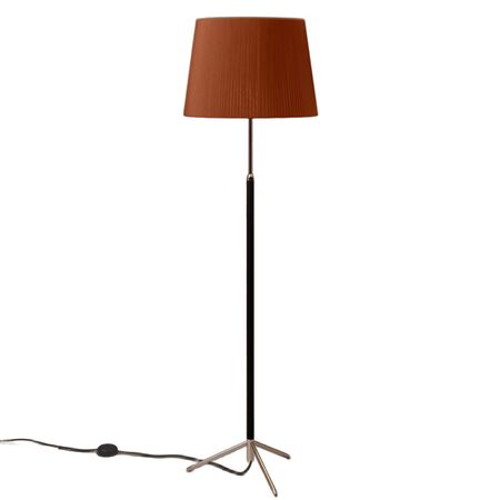 Santa & Cole Stehleuchten Pie de Salón G1 von Santa & Cole Terracotta Raw Color Ribbon, Chrome-Plated