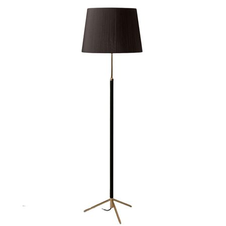 Santa & Cole Stehleuchten Pie de Salón G1 von Santa & Cole Black Ribbon, Polished Brass