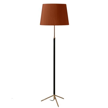 Santa & Cole Stehleuchten Pie de Salón G1 von Santa & Cole Terracotta Raw Color Ribbon, Polished Brass