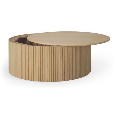 Ethnicraft Roller Max Couchtisch Ø: 80 cm / H: 32 cm, Eiche geölt