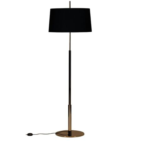 Santa & Cole Stehleuchten Diana Mayor von Santa & Cole  Black Linen with Stone Parchment Upper Diffuser, Weiss / Weiss, Shiny Gold