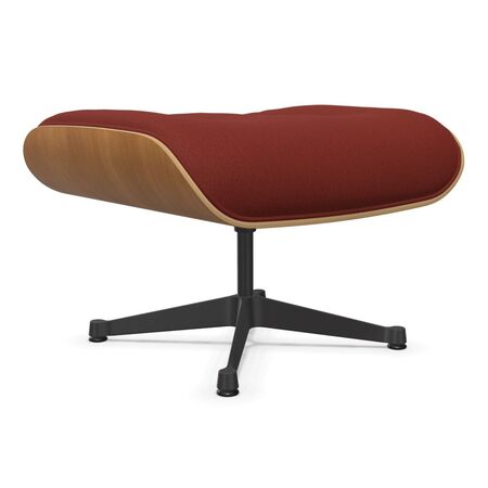 Vitra Lounge Chair Ottoman / neues Furnier / Stoff Kastanie natur lackiert 26, Bambus-Terra 04 - Nubia, Aluminium poliert 03