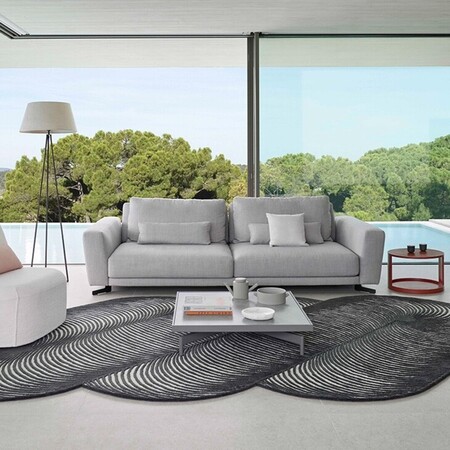 Gan-Rugs GIRO RUG von Gan Rug Schwarz Weiss, L: 264 cm / B: 363 cm