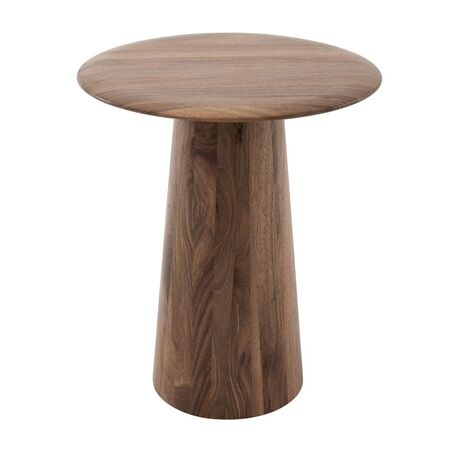 Gazzda Mushroom Beistelltisch von Gazzda Nussbaum geölt - Natur geölt,  Ø: 40 cm / H: 47 cm