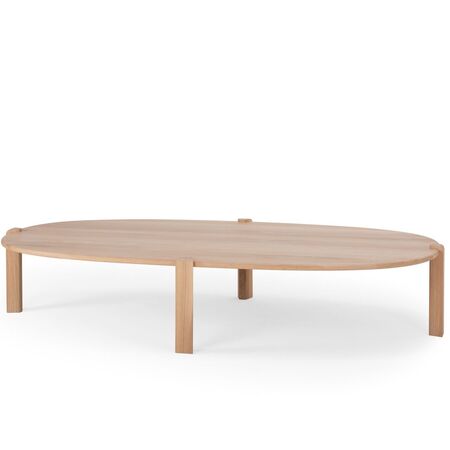 Gazzda Kulin Couchtisch von Gazzda Eiche geölt - Weiss geölt, B: 180 cm / T: 100 cm / H: 35 cm