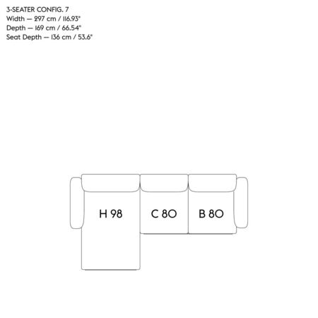 Muuto Modular 3-Sitzer Sofa mit Chaiselounge In Situ von Muuto 