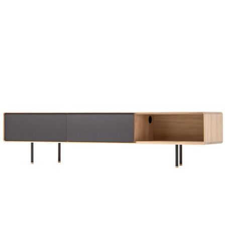 Gazzda_Fina_lowboard_200x45x48-Eiche_Weiss_1015_linoleum_nero-4023-4_2_Drawers_1
