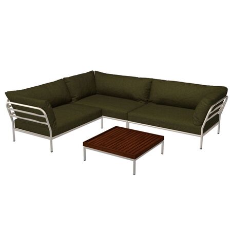 Houe Houe LEVEL 2 Kombination 05 - Outdoor Sofa Muted White, Leaf Heritage 42