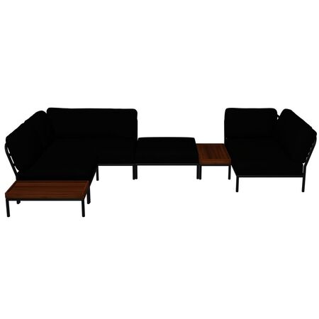 Houe Houe LEVEL Kombination 04 - Outdoor Sofa Dark Grey, Char Heritage 68