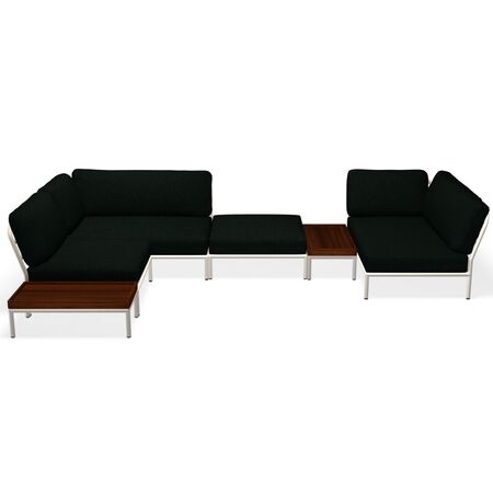 Houe Houe LEVEL Kombination 04 - Outdoor Sofa Muted White, Alpine Heritage 44