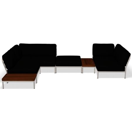 Houe Houe LEVEL Kombination 04 - Outdoor Sofa Muted White, Char Heritage 68