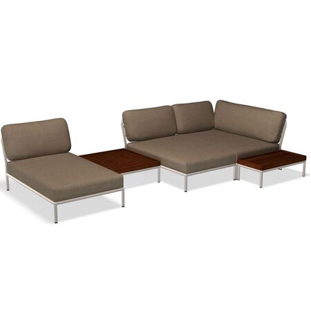 Houe Houe LEVEL Kombination 03 - Outdoor Sofa Muted White, Ash Heritage 92