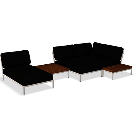 Houe Houe LEVEL Kombination 03 - Outdoor Sofa Muted White, Char Heritage 68