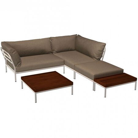 Houe Houe LEVEL 2 Kombination 02  - Outdoor Sofa Muted White, Ash Heritage 92