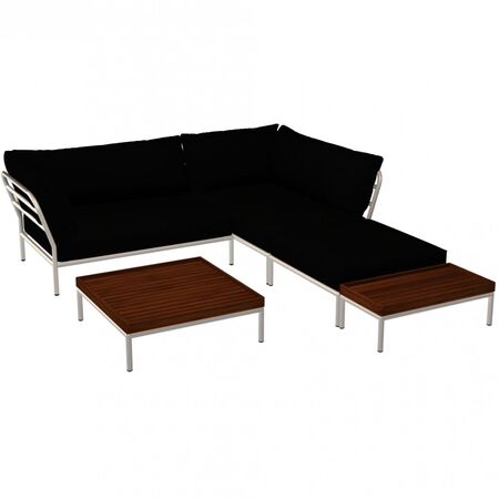 Houe Houe LEVEL 2 Kombination 02  - Outdoor Sofa Muted White, Char Heritage 68