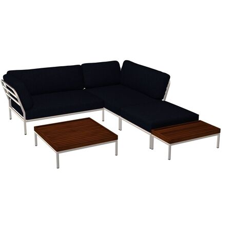 Houe Houe LEVEL Kombination 02 - Outdoor Sofa Muted White, Leaf Heritage 42