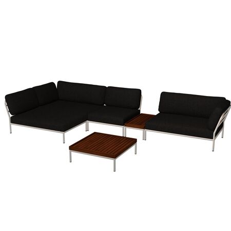 Houe Houe LEVEL Kombination 01- Outdoor Sofa  Muted White, Dark Grey Basic 98