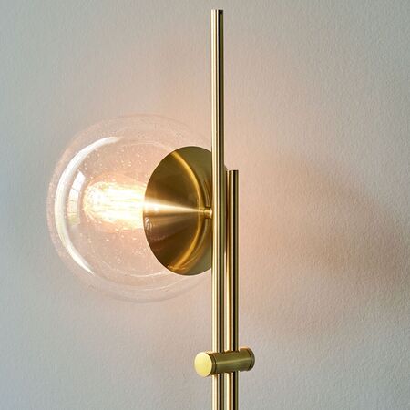 Huebsch Stehlampe Metall/Glass messing/klar