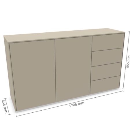 Müller Small Living Sideboard Kombination 4 Aventa von Müller Small Living Steingrau
