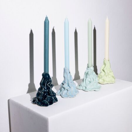 Simone Züger Design Studio Vulcano Kerzenständer Dunkelblau