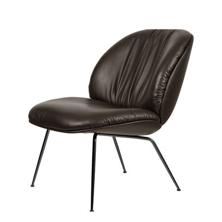 Gubi Lounge Sessel mit Vollpolsterung Beetle Soft von Gubi Coffee - GUBI Smooth Leder