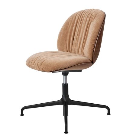 Gubi Meeting Stuhl mit Frontpolsterung Beetle Soft von Gubi Height adjustable 4-Star Base, 132 - Dedar Belsuede Special